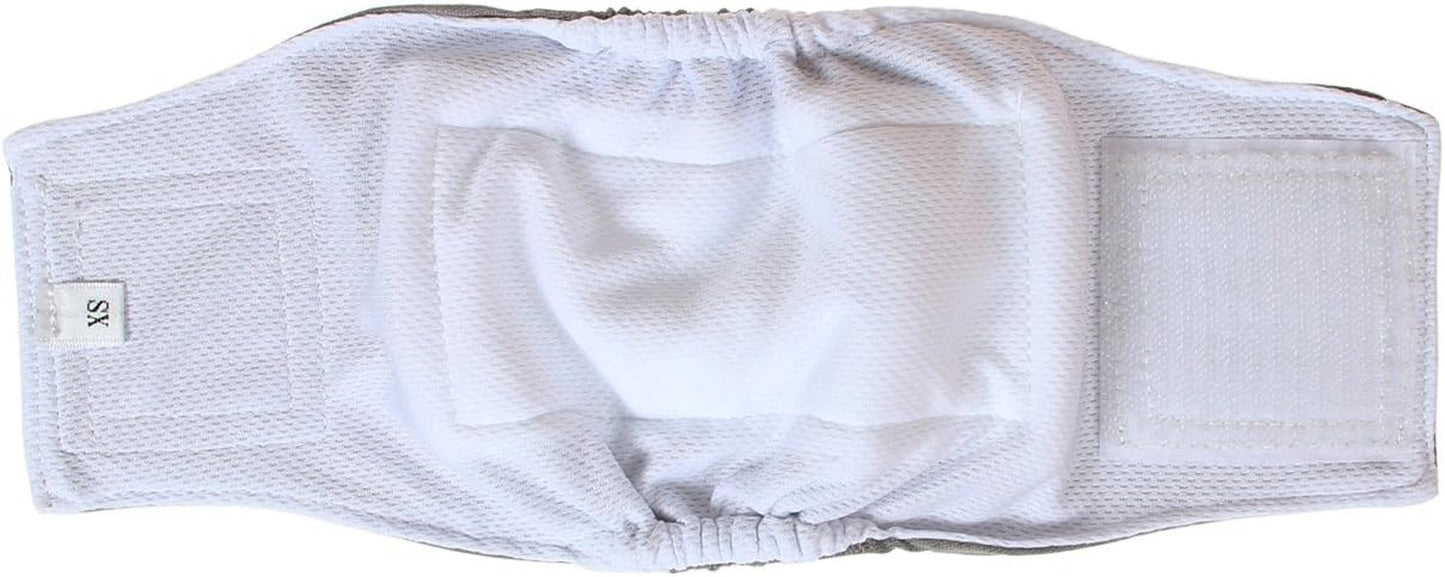 Male Dog Belly Bands Washable 4-Pack, Reusable Dog Diapers Wraps for Incontinence & Marking (XS,7"-9" Waist)