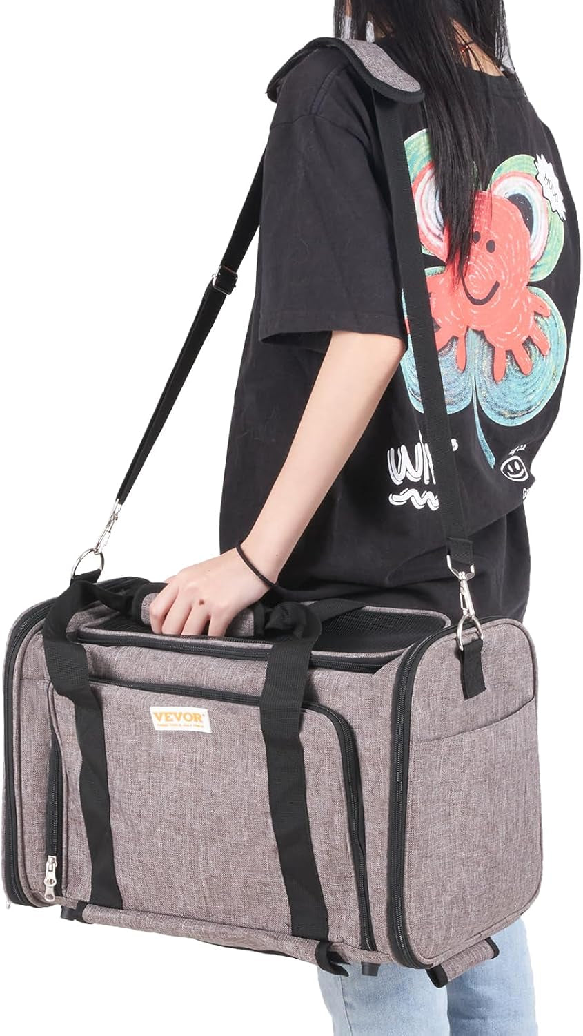 Airline Approved Pet Carrier with Wheels, Expandable Rolling Cat Dog Carrier for Medium Dogs and Cats under 25LBS, Pet Travel Carrier on Wheels with Upgraded Wheels and Telescopic Handle