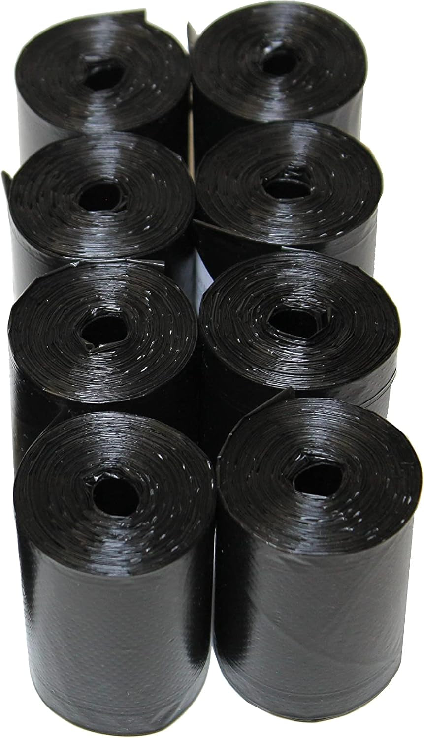 120 Easy Open & Strong Leak-Proof Poop Bags Dog Waste Bags 13.25 X 9" Made in USA .Bags Are Easier to Tie than Standard 12 Inch Bags (Black)