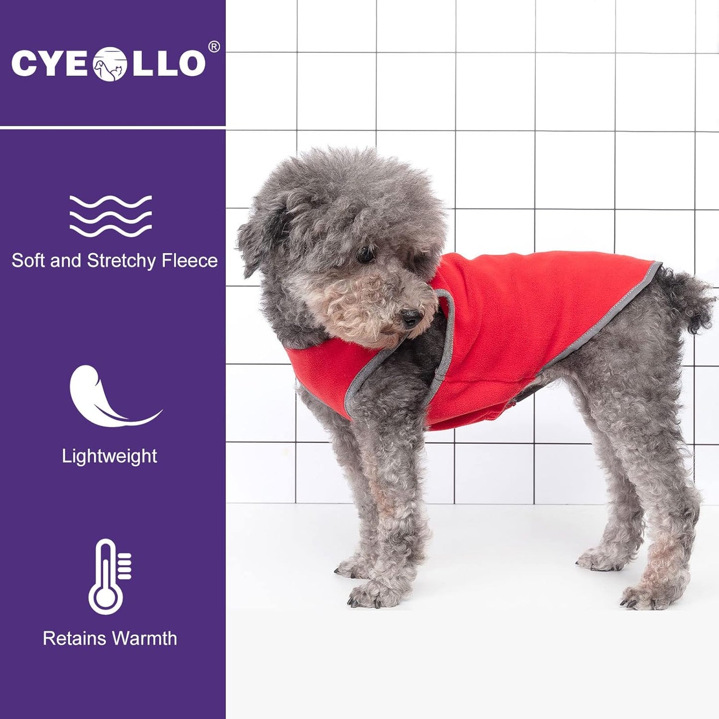 Cozy & Stylish 2-Pack Reflective Fleece Dog Sweaters - Stretchy Pullovers for Small Dogs & Cats in Grey & Red