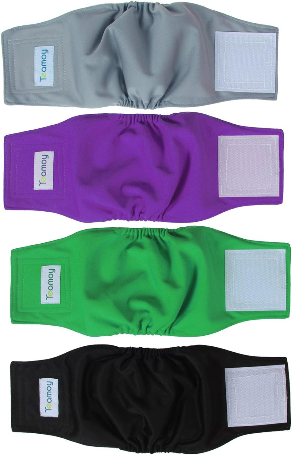 Male Dog Belly Bands Washable 4-Pack, Reusable Dog Diapers Wraps for Incontinence & Marking (XS,7"-9" Waist)