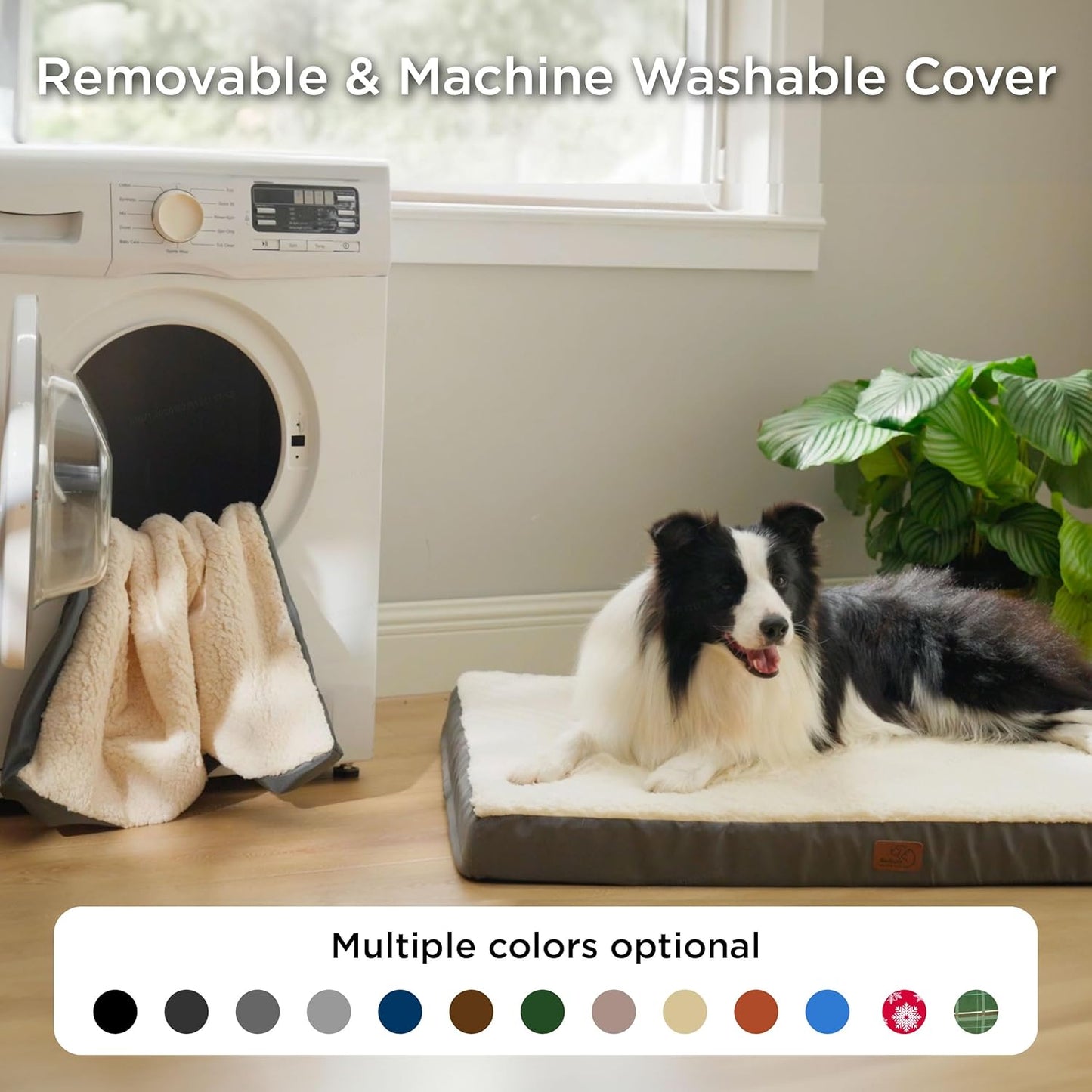 Dog Bed Medium Size Dog - Orthopedic Flat Puppy Beds with Removable Washable Cover, Egg Crate Foam Pet Mat, Suitable for Pet up to 35 Lbs