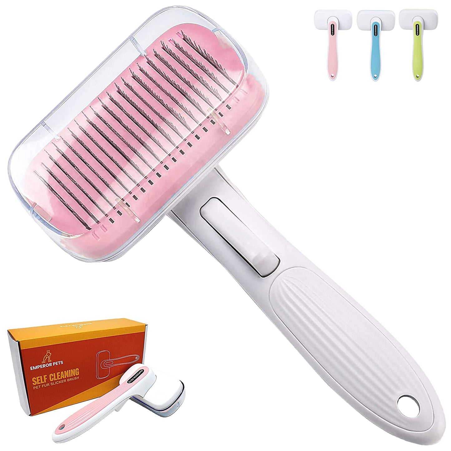 Ultimate Shedding Solution: Professional Pink Dog Brush for Long-Haired Breeds - Effortlessly Removes Tangles and Undercoat Hair