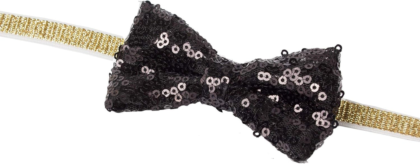 Chic Black Wedding Dog Hat and Bow Tie Set - Perfect Crown Cap & Collar for Pooch Celebrations