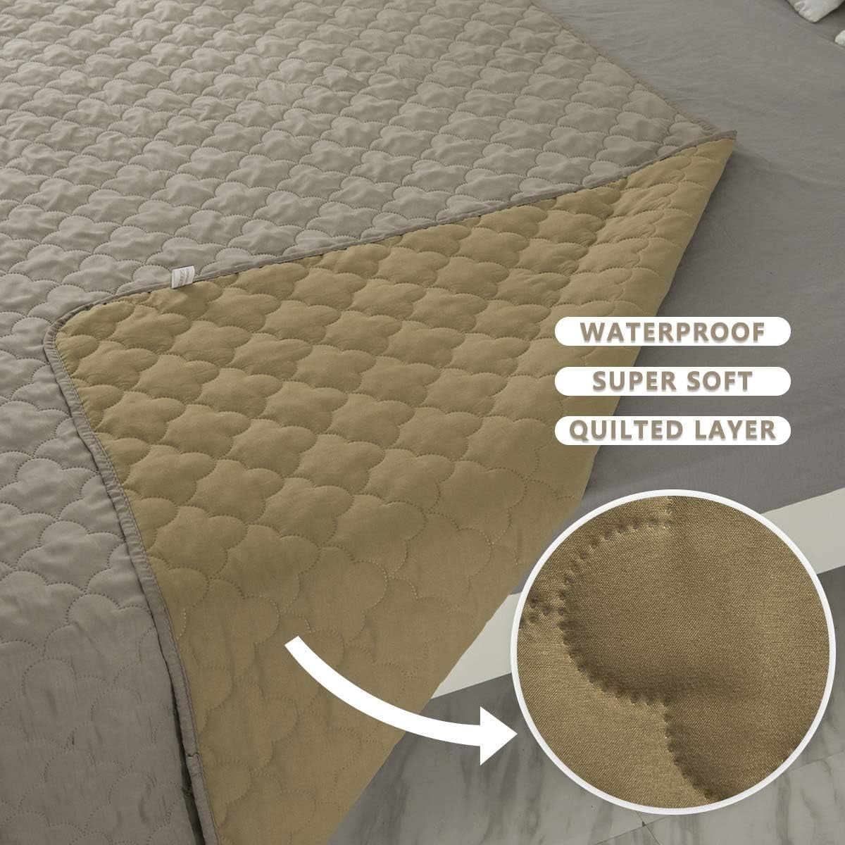 Dog Bed Cover Washable Pee Pads Dog Blankets for Puppy Large Dog Cat,Sofa Reversible Changing Pad Reusable 1 Piece(52"X82",Beige+Sand+Sand)