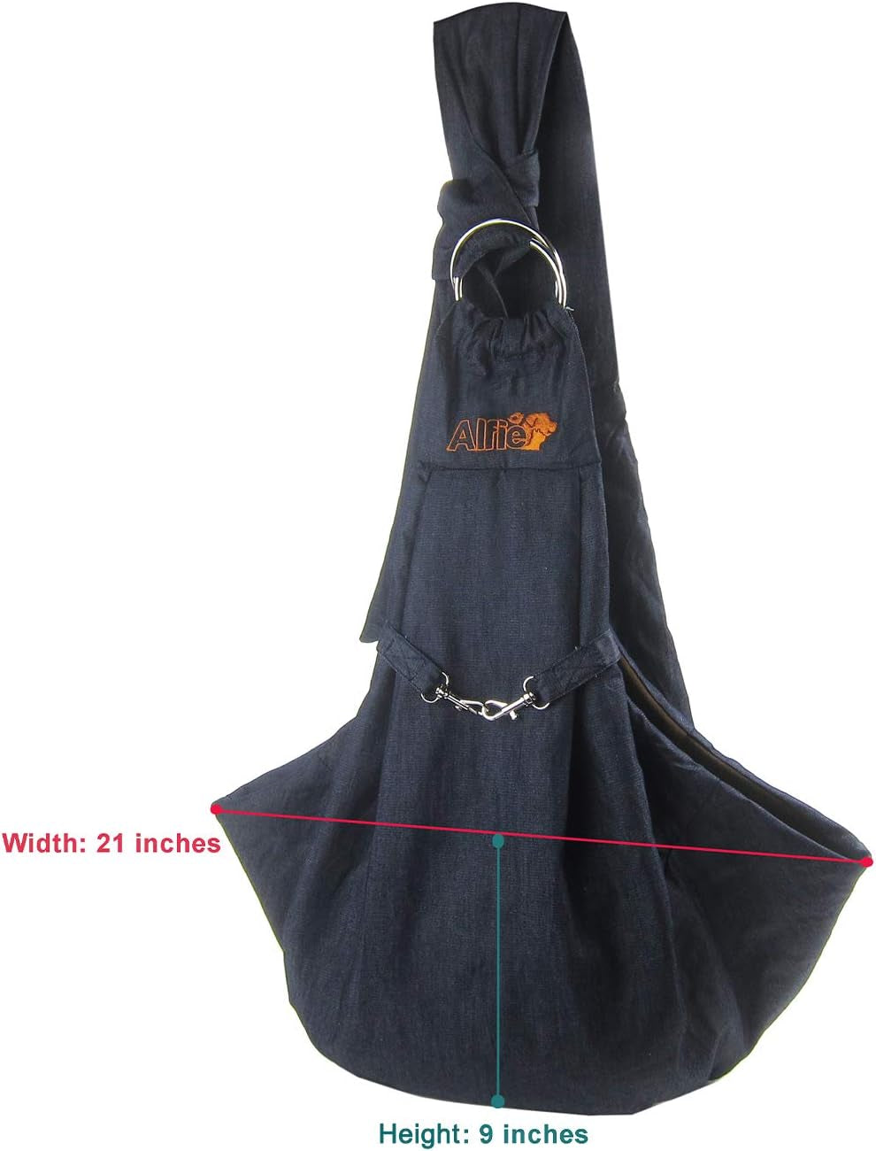 Pet - 3-Piece Dog Park Bundle: Chico 2.0 Revisible Pet Sling Carrier, Microfiber Fast-Dry Towel, Rosh Collapsible Travel Bowl - Color: Denim Sling, Orange Bowl