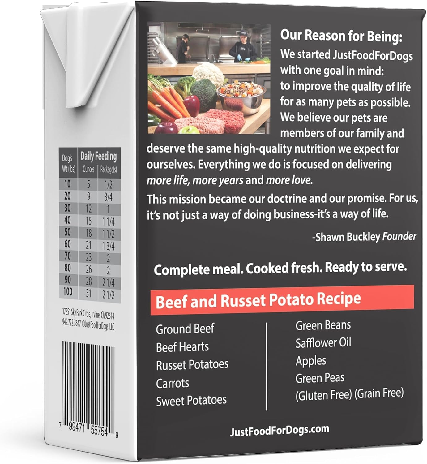 Pantry Fresh Beef & Russet Potato Wet Dog Food - Gourmet Human-Grade Complete Meal or Topper - (12.5 oz, Pack of 6)