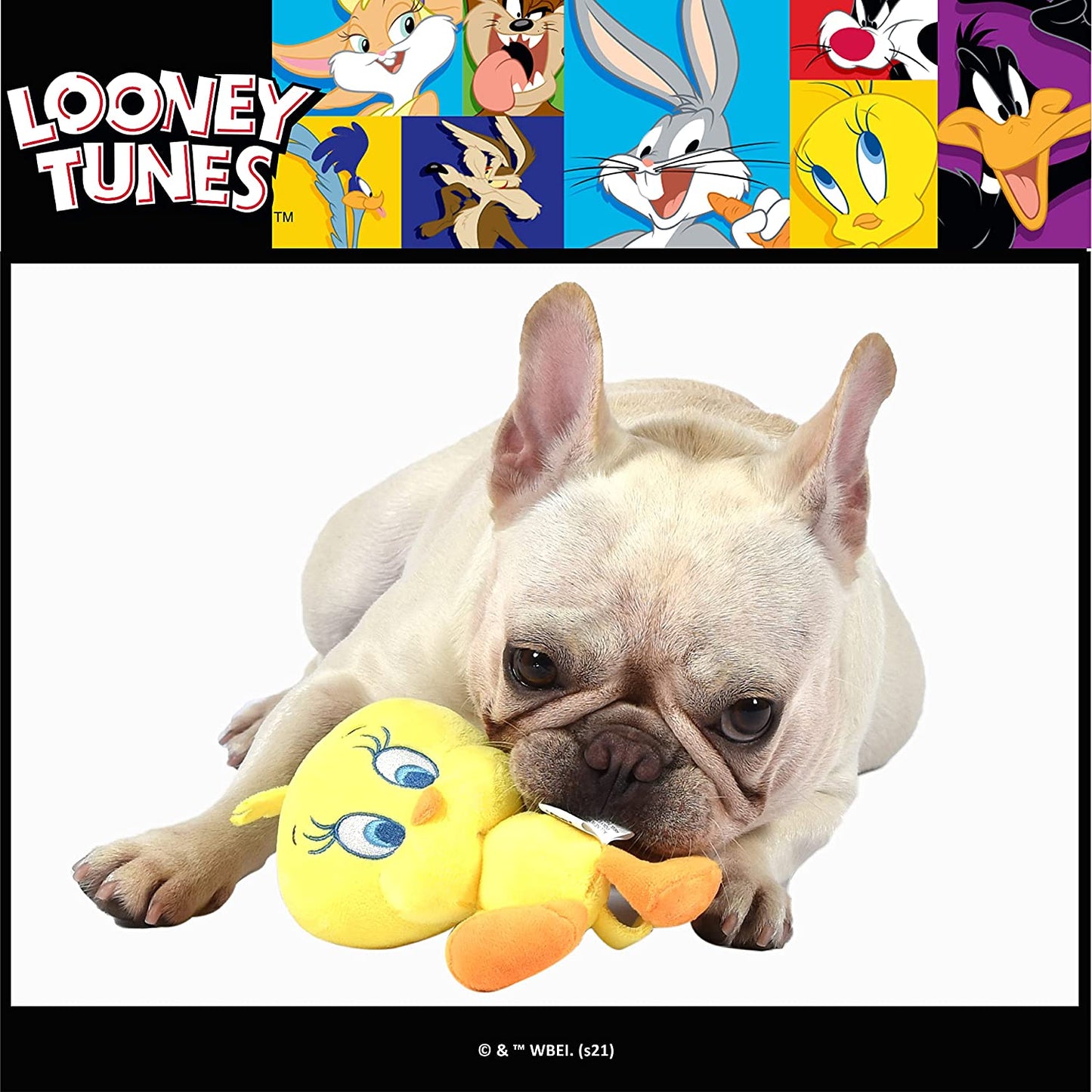 Warner Brothers- Tweety Plush Figure Dog Toy | 12 Inch Yellow Tweety Bird Squeaky Plush Toy for Dogs | Soft and Cute Squeaky Dog Toys for All Dogs, Stuffed Animals for Dogs (FF15212)