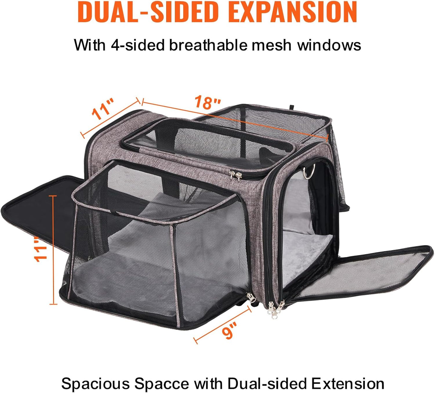 Airline Approved Pet Carrier with Wheels, Expandable Rolling Cat Dog Carrier for Medium Dogs and Cats under 25LBS, Pet Travel Carrier on Wheels with Upgraded Wheels and Telescopic Handle