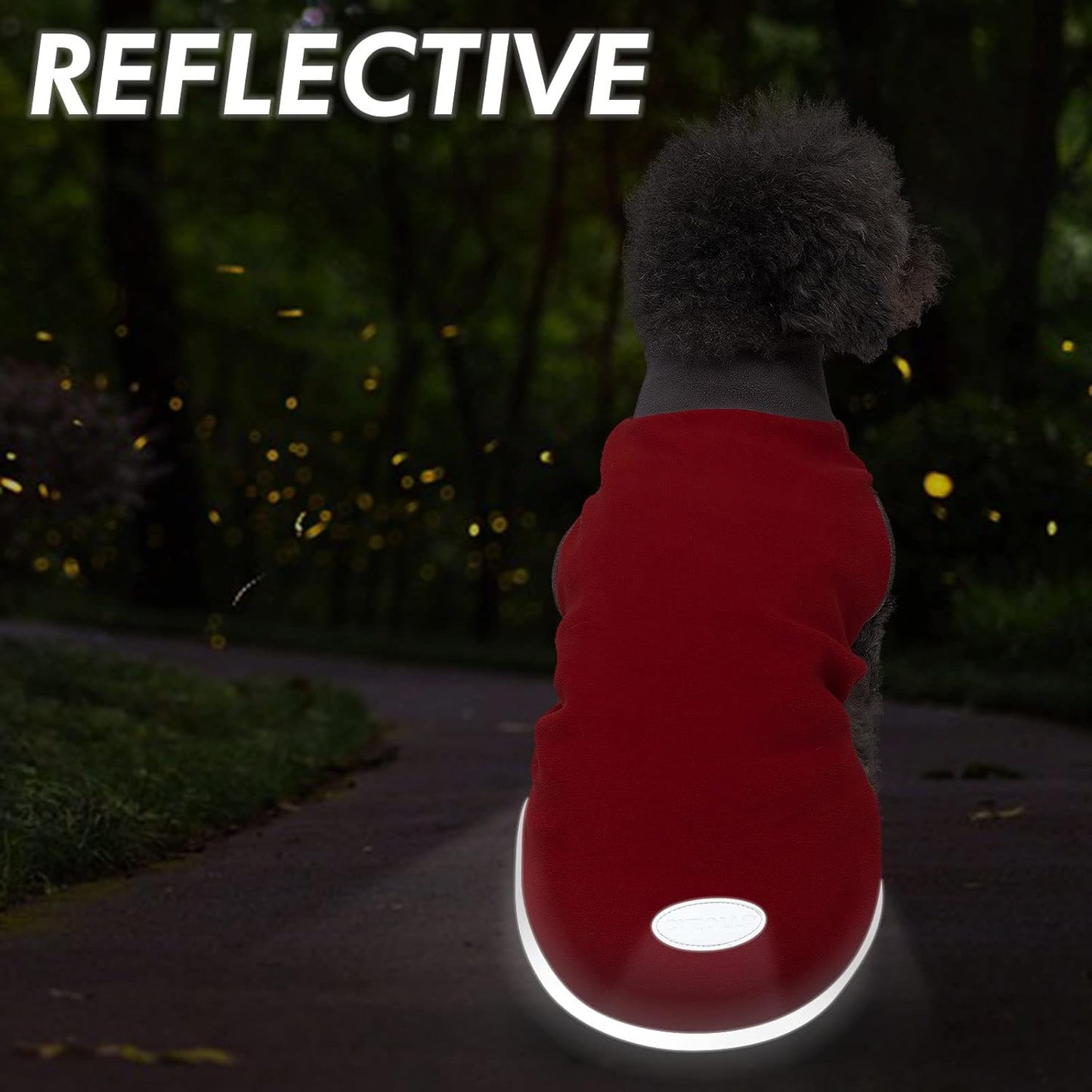Cozy & Stylish 2-Pack Reflective Fleece Dog Sweaters - Stretchy Pullovers for Small Dogs & Cats in Grey & Red