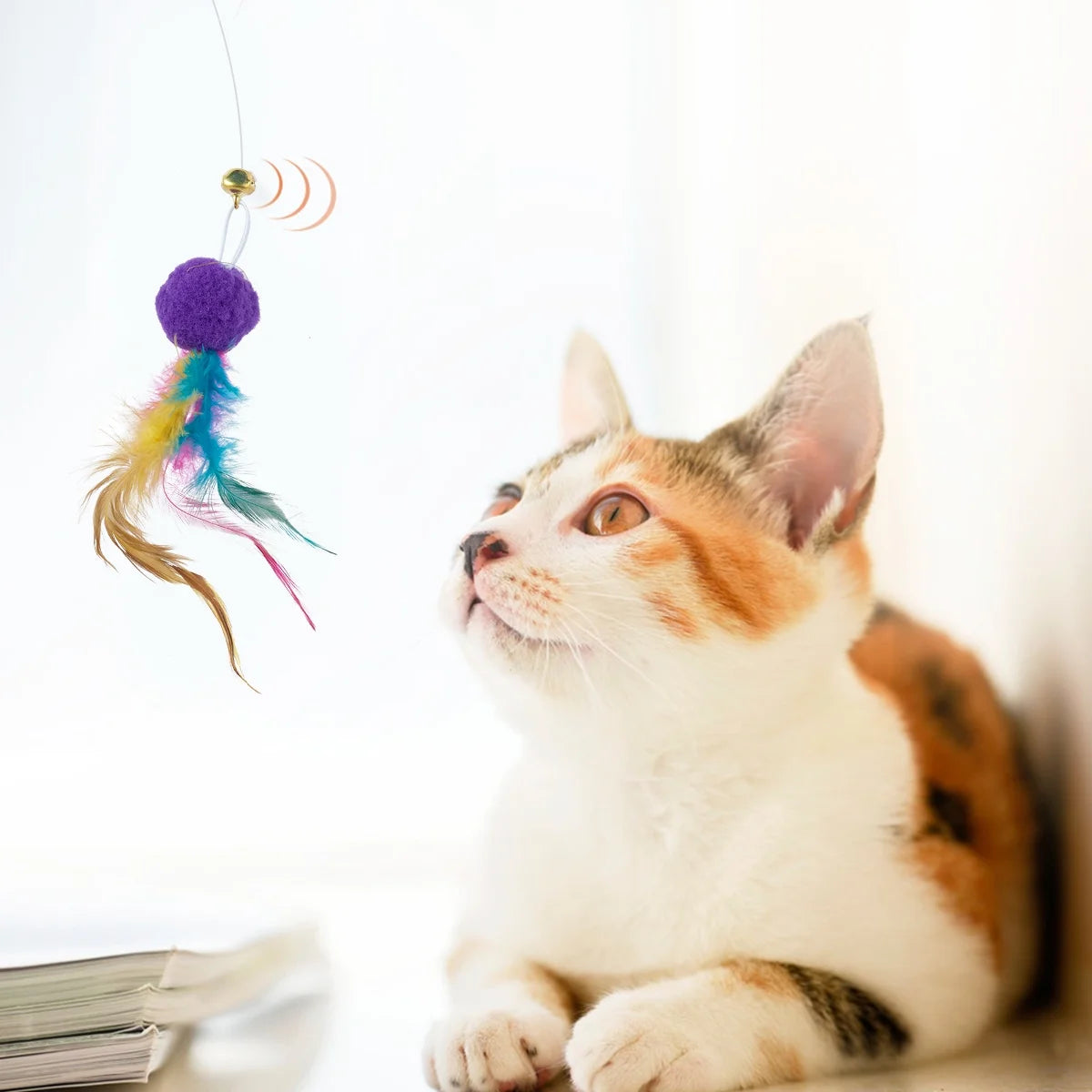 10 Pcs Cat Toys Set Cat Wand Toys Interactive Cat Feather Wand 39Inch Retractable Cat Wand Toy with Cat Feather Toys Telescopic Cat Fishing Pole Toy Cat Teaser Toy for Cats Play Exercise
