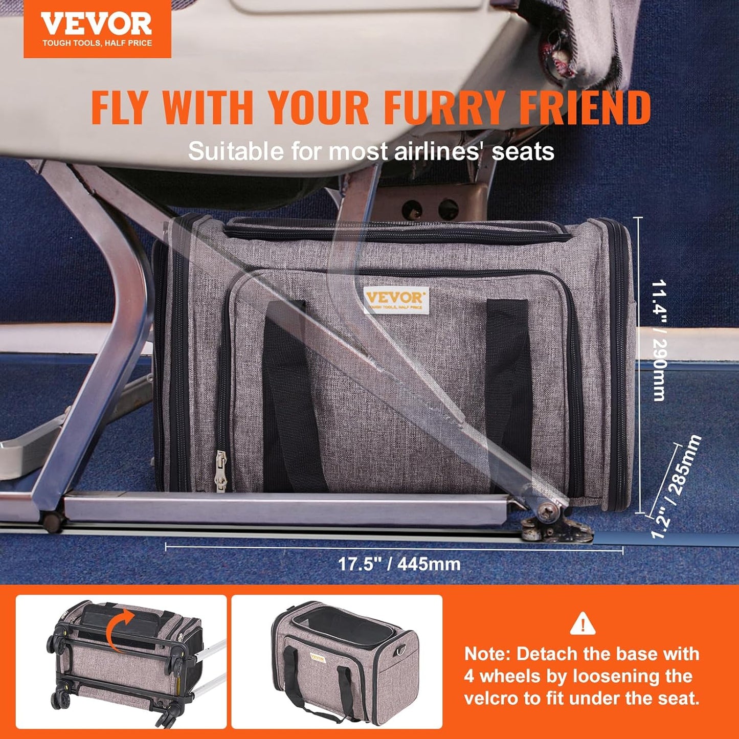 Airline Approved Pet Carrier with Wheels, Expandable Rolling Cat Dog Carrier for Medium Dogs and Cats under 25LBS, Pet Travel Carrier on Wheels with Upgraded Wheels and Telescopic Handle