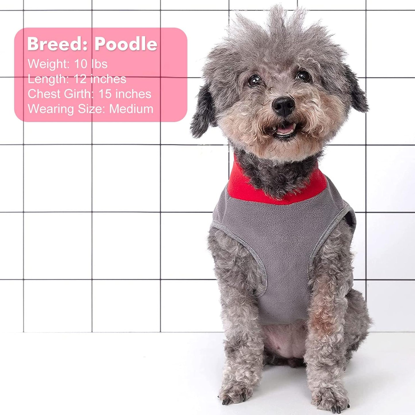 Cozy & Stylish 2-Pack Reflective Fleece Dog Sweaters - Stretchy Pullovers for Small Dogs & Cats in Grey & Red