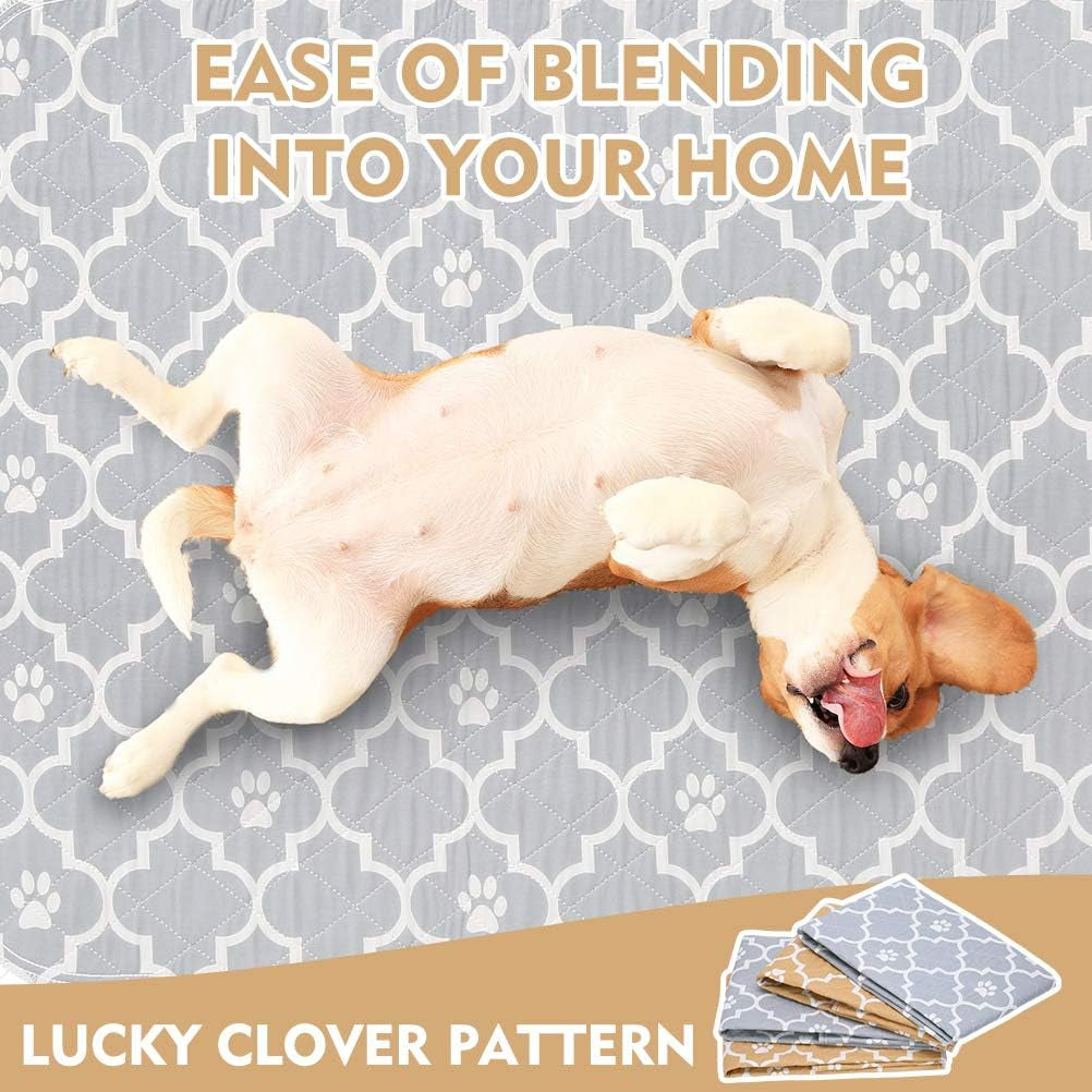 Washable Pee Pads for Dogs, 4 Packs Super Absorbent Leakproof & Non-Slip Dog Pee Pad Large, Reusable Puppy Training Pads Waterproof, Pet Mat Rug for Whelping,Floor,Crate Cats Animals, 24"X36"