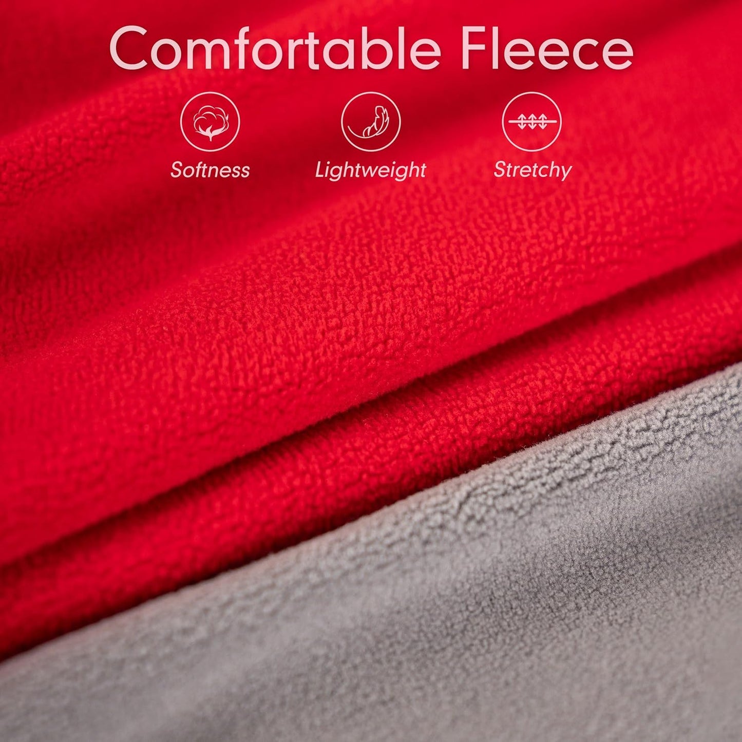 Cozy & Stylish 2-Pack Reflective Fleece Dog Sweaters - Stretchy Pullovers for Small Dogs & Cats in Grey & Red