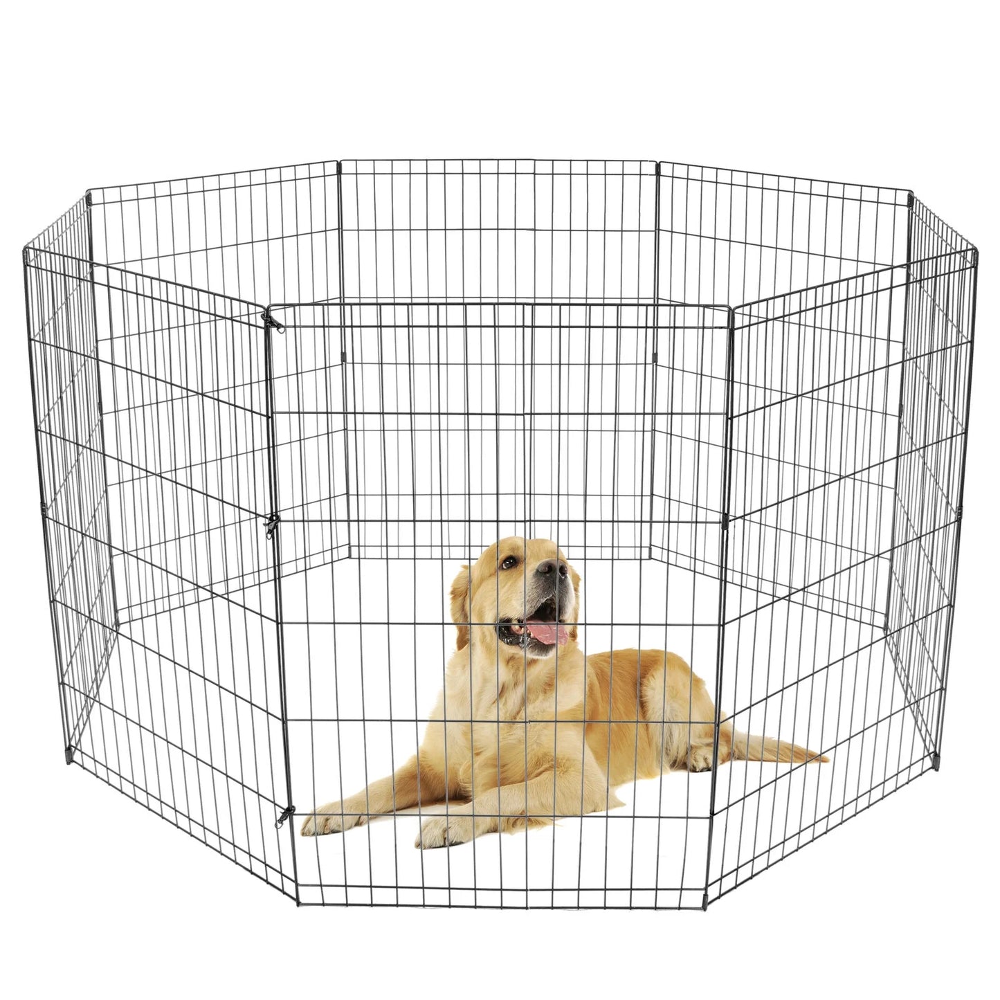 36 Inch 8 Panels Indoor Outdoor Dog Playpen Large Crate Fence Pet Play Pen Exercise Cage