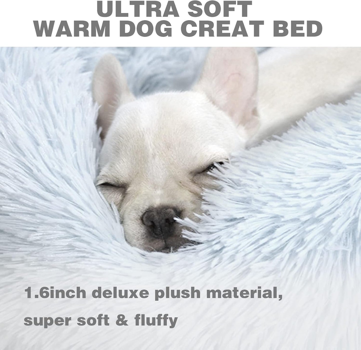 Cozy & Washable Dog Crate Bed - Ultra-Soft Anti-Slip Pad for All Dog Sizes (Gray)