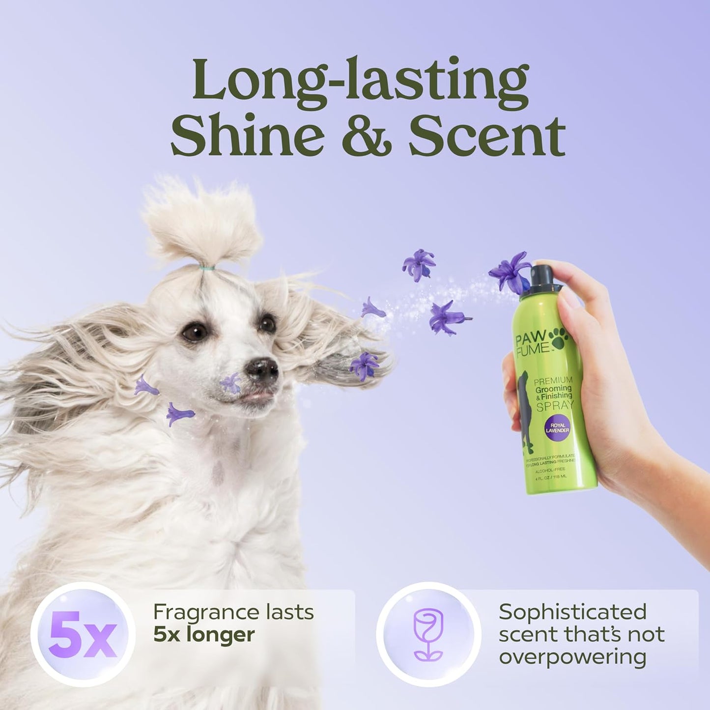 PAWFUME Royal Lavender Dog Detangler Spray - Hypoallergenic & Alcohol-Free for Luxurious Coat Care and Easy Grooming
