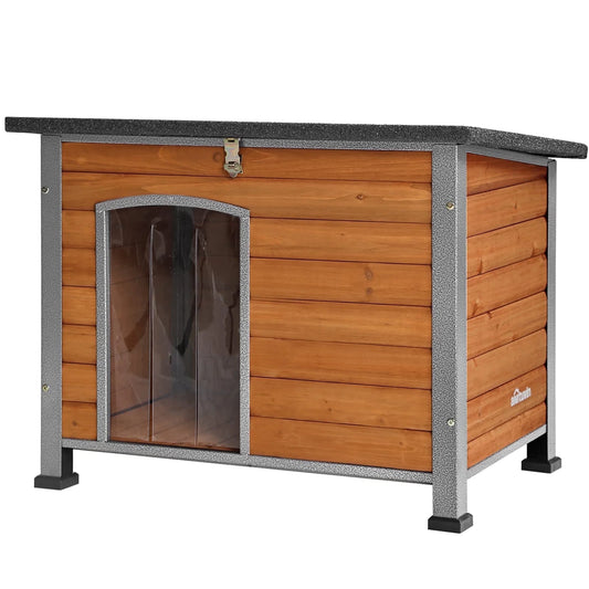 Wooden Dog House Anti-Chewing Kennels for Outdoor & Indoor, Browm, Medium