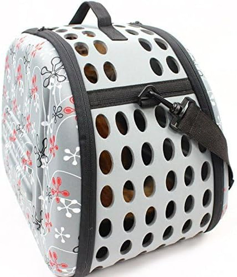 Foldable Pet Dog Cat Carrier Cage Collapsible Travel Kennel - Portable Pet Carrier Outdoor Shoulder Bag for Puppy Dog Cat Small Medium Large Animal (M, Grey)