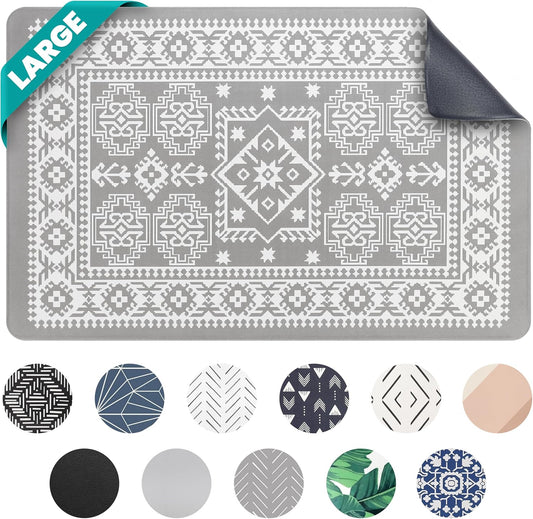 Large Dog Mat for Food and Water, Cat Feeding Mat | Large Waterproof Dog Bowl Mat | Non-Slip Pet Food Mat for Floors | Pet Mats for Food and Water | Easy to Clean