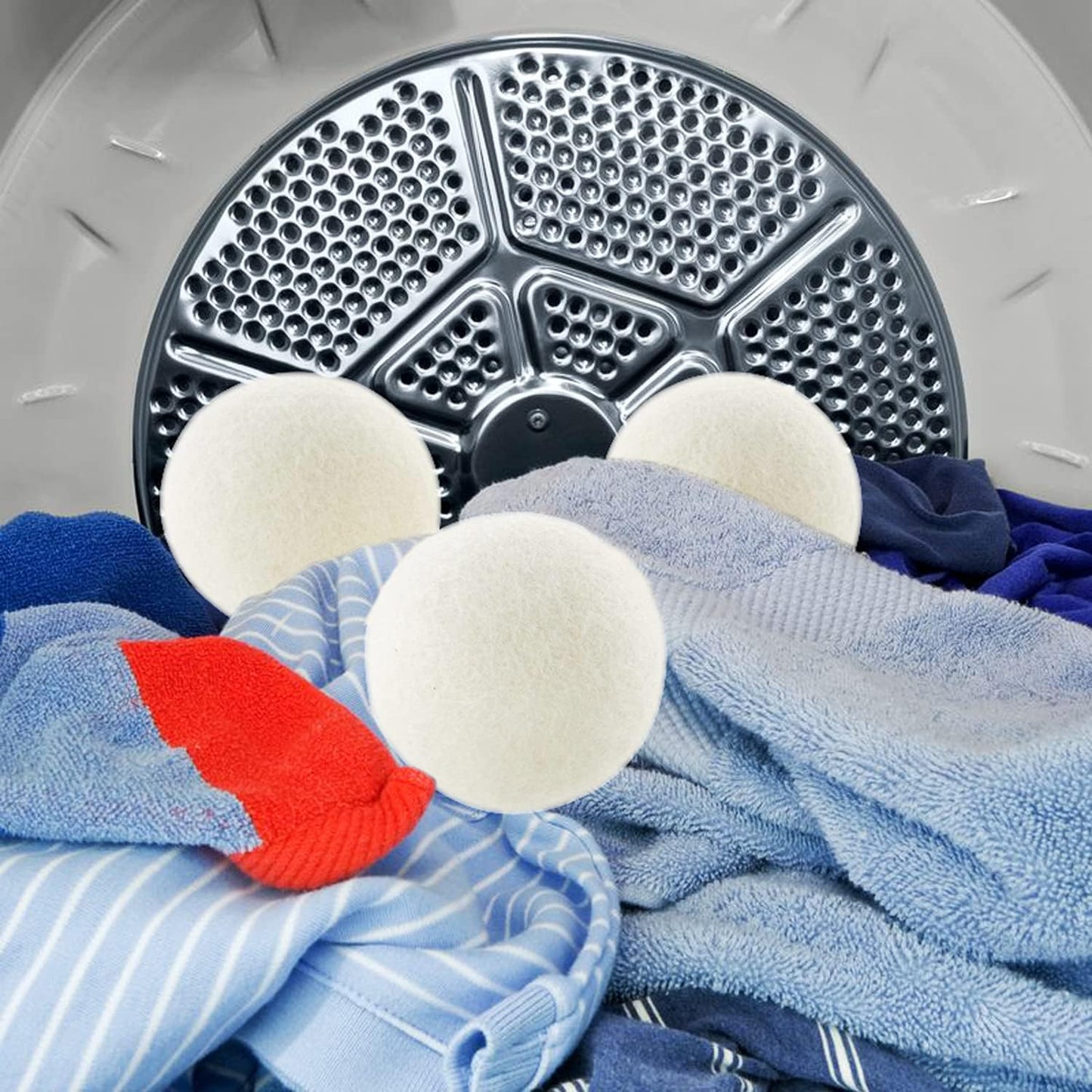 Wool Dryer Balls 6-Pack, Reusable Natural Fabric Softener, 100% Made of Organic New Zealand Wool, Stocking Stuffer Gifts, Hypoallergenic, Chemical-Free, Anti-Static, Lint-Free, Odorless