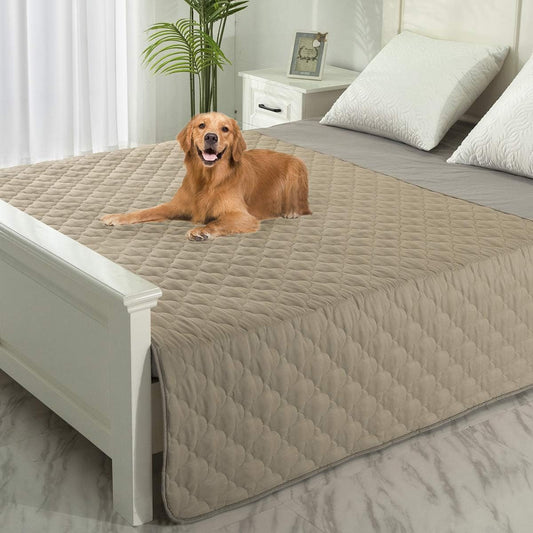 Dog Bed Cover Washable Pee Pads Dog Blankets for Puppy Large Dog Cat,Sofa Reversible Changing Pad Reusable 1 Piece（52"X82",Beige+Sand+Sand）