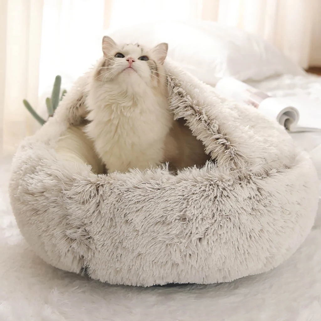 Small Dog Bed for Small Dogs Washable - round Cat Beds for Indoor Cats, round Winter Warm Pet Bed for Puppy and Kitten with Slip-Resistant Bottom, 15Inches