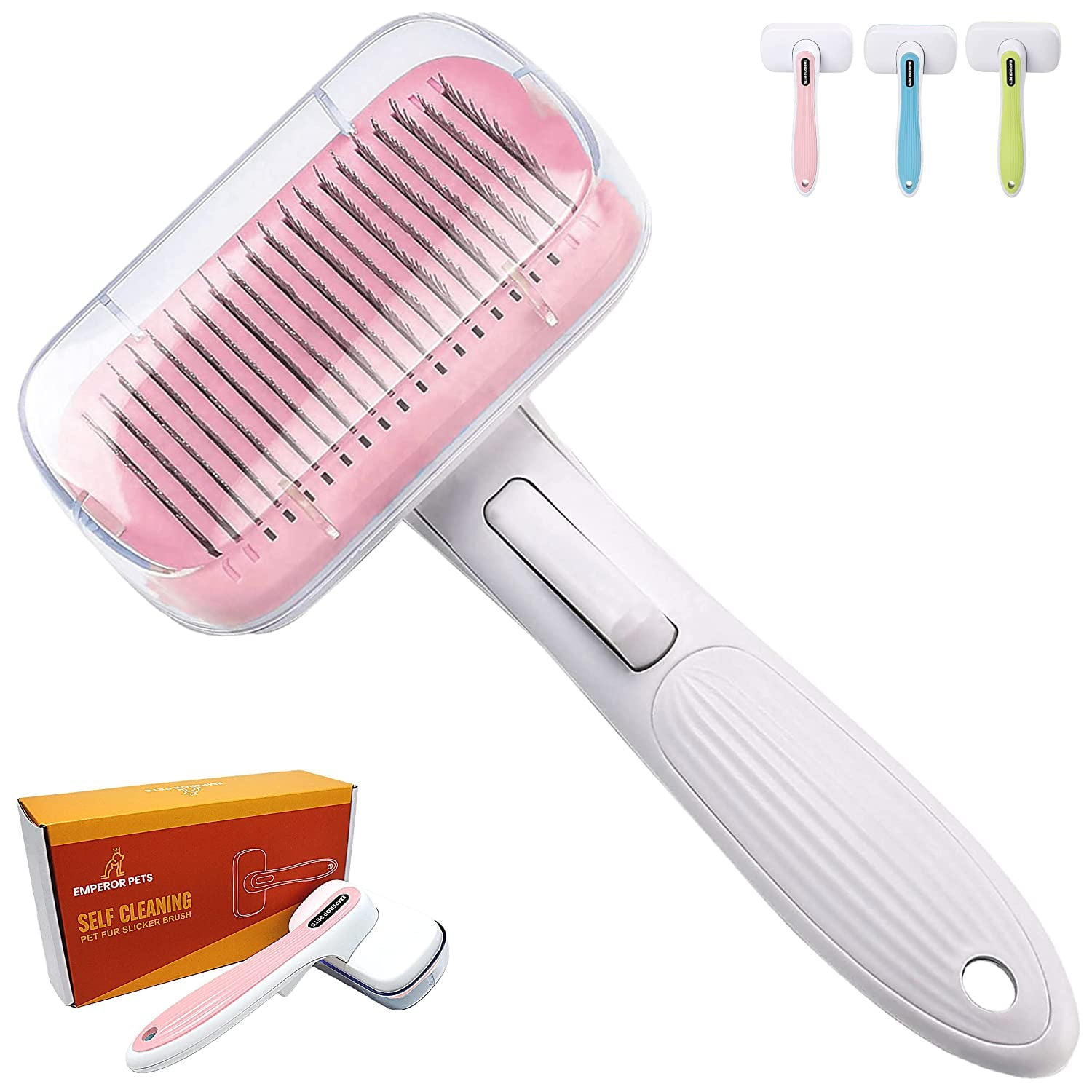 Ultimate Shedding Solution: Professional Pink Dog Brush for Long-Haired Breeds - Effortlessly Removes Tangles and Undercoat Hair