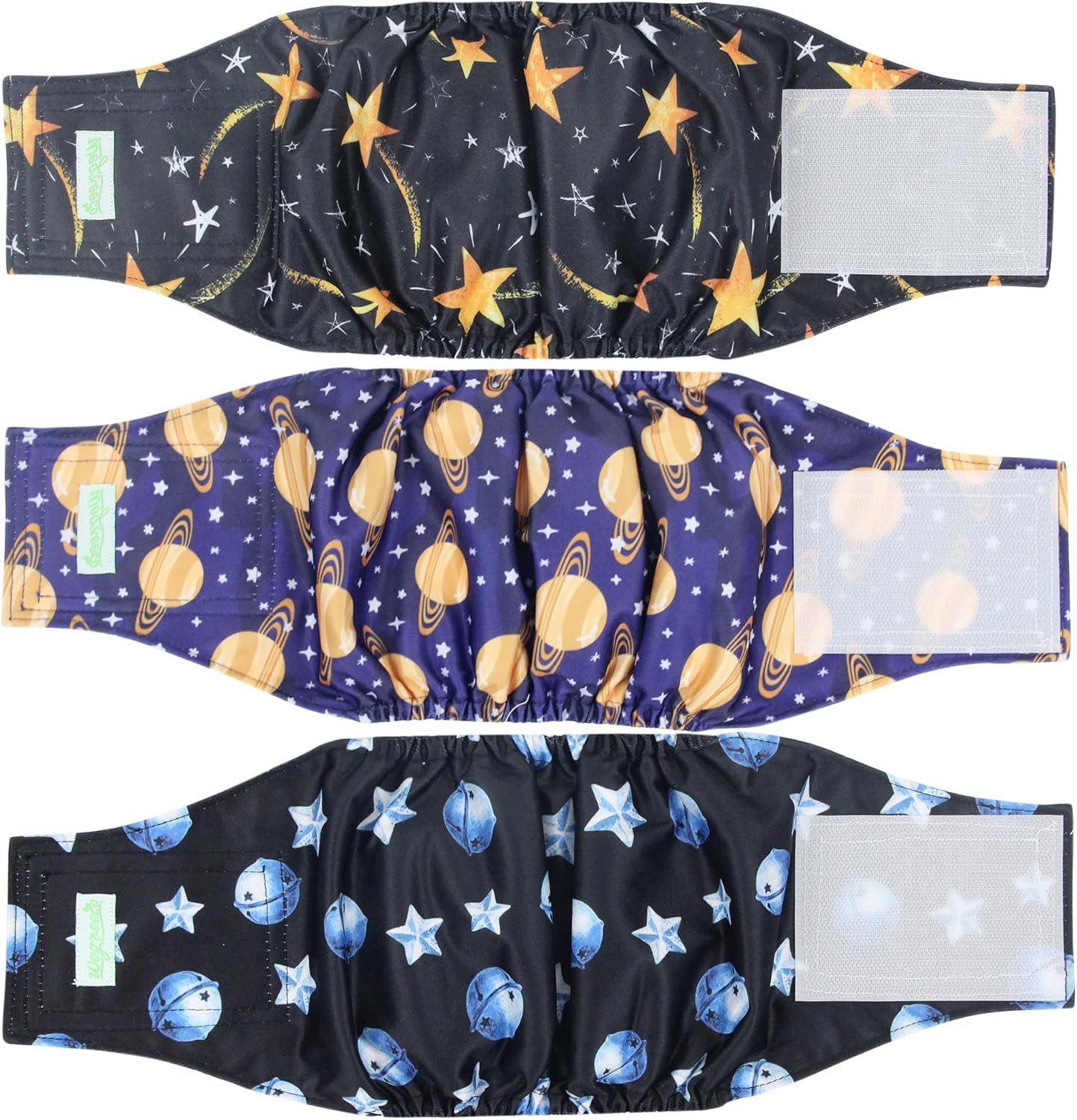 Wegreeco Washable Male Dog Diapers (Pack of 3) - Washable Male Dog Belly Wrap (Vast Sky, XS)