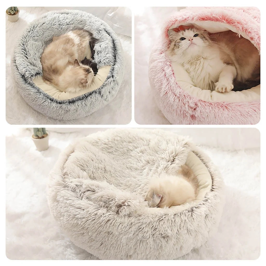 Small Dog Bed for Small Dogs Washable - round Cat Beds for Indoor Cats, round Winter Warm Pet Bed for Puppy and Kitten with Slip-Resistant Bottom, 15Inches