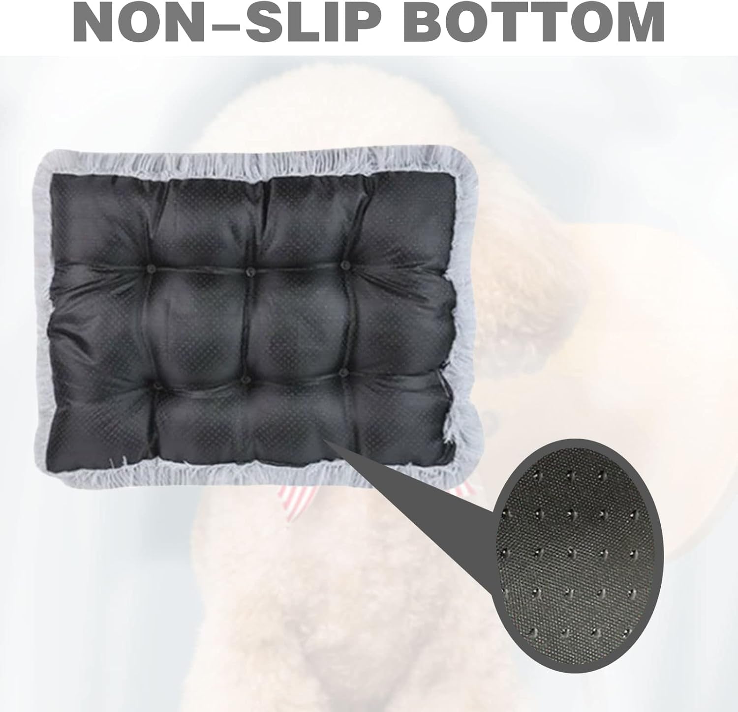 Cozy & Washable Dog Crate Bed - Ultra-Soft Anti-Slip Pad for All Dog Sizes (Gray)