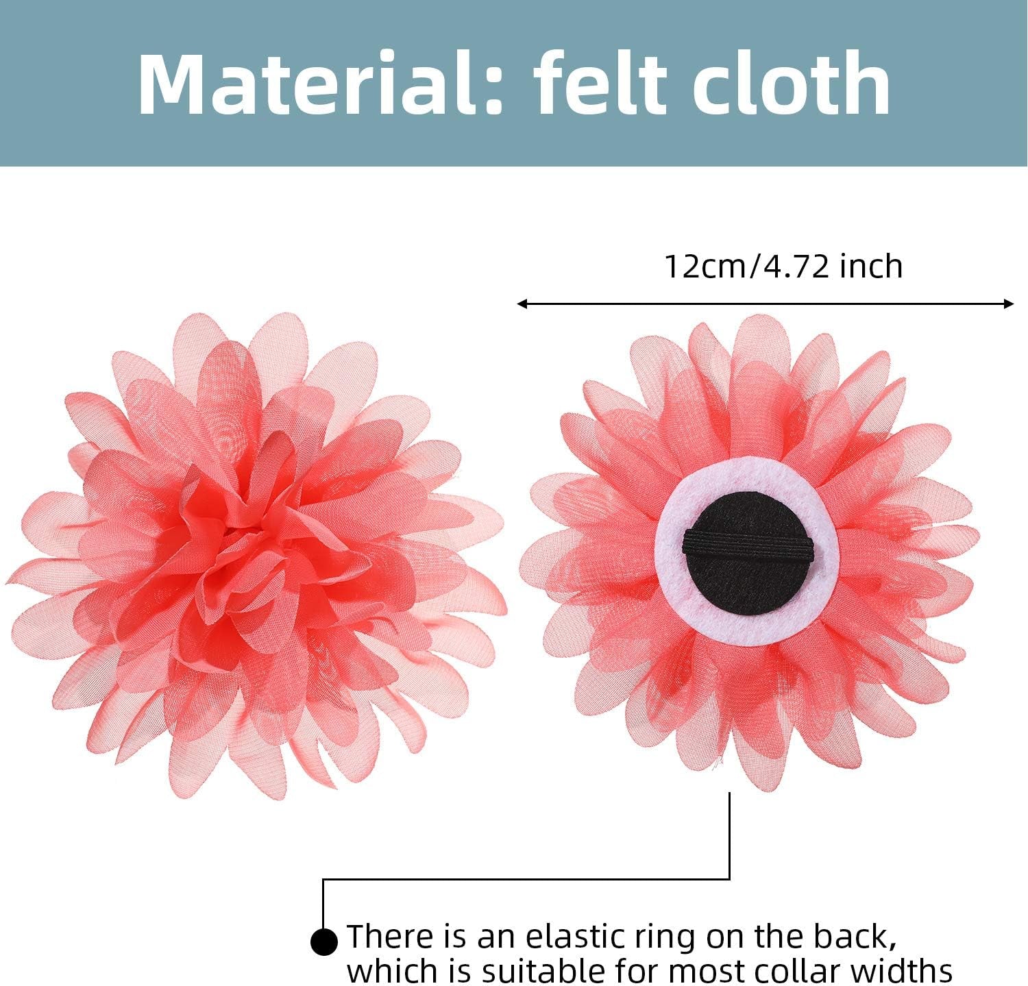 20 Pcs 12 Cm/ 4. 7 Inch Pet Flower Collar Bow Dog Collar Dog Flower Accessory Multi Color Soft Chiffon Bow Tie Charms for Puppy Grooming Accessories