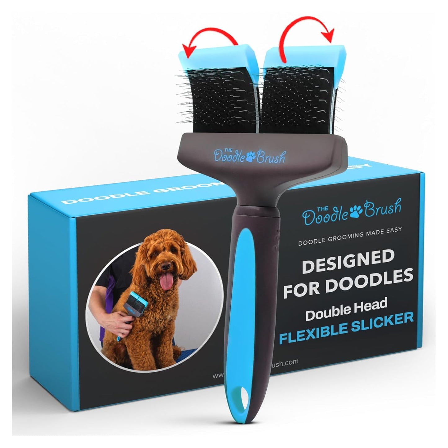 Ultimate Doodle Grooming Brush - Professional Dual-Head Slicker for Poodles, Goldendoodles, and More - Effortless and Effective Grooming Solution!