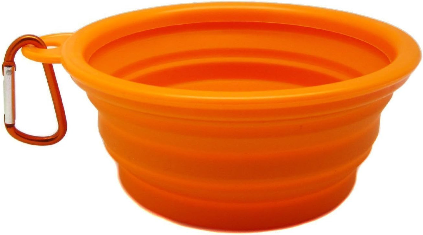 Pet - 3-Piece Dog Park Bundle: Chico 2.0 Revisible Pet Sling Carrier, Microfiber Fast-Dry Towel, Rosh Collapsible Travel Bowl - Color: Denim Sling, Orange Bowl