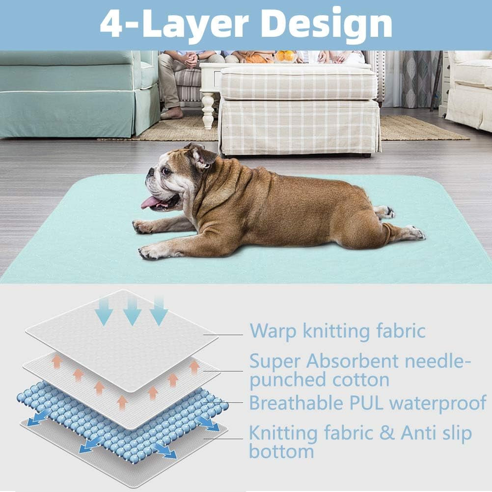 Washable Pee Pads for Dogs - Waterproof Dog Mat Non-Slip Puppy Potty Training Pads, Reusable Whelping Pads for Dog Crate Playpen